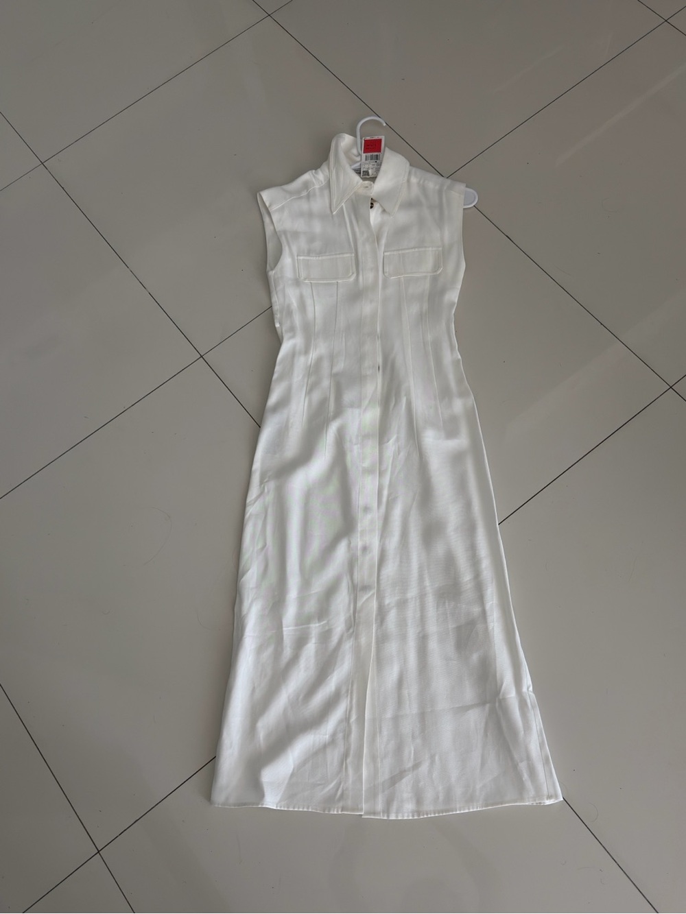 Mango new white tailored midi dress